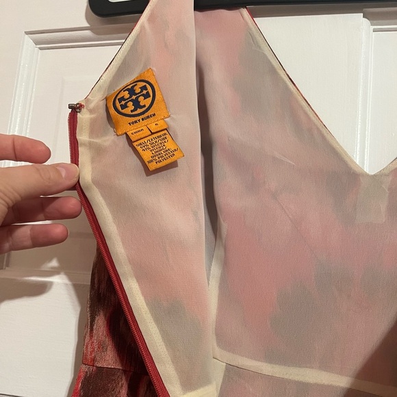 TORY BURCH • FLORAL PLEATED A-LINE DRESS - Picture 7 of 7